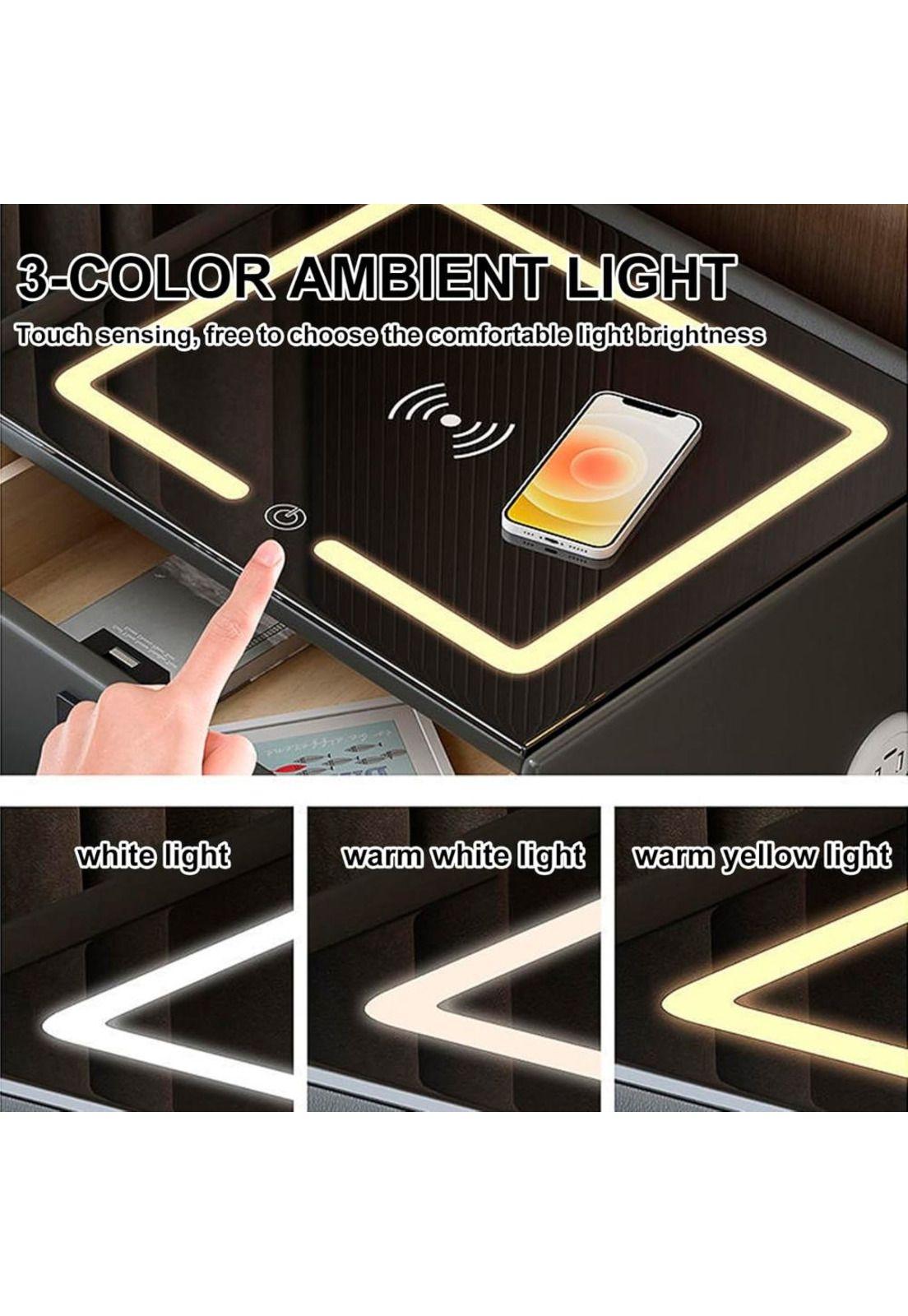 Velador con cargador inalambrico, LED y parlantes Chic Home-4