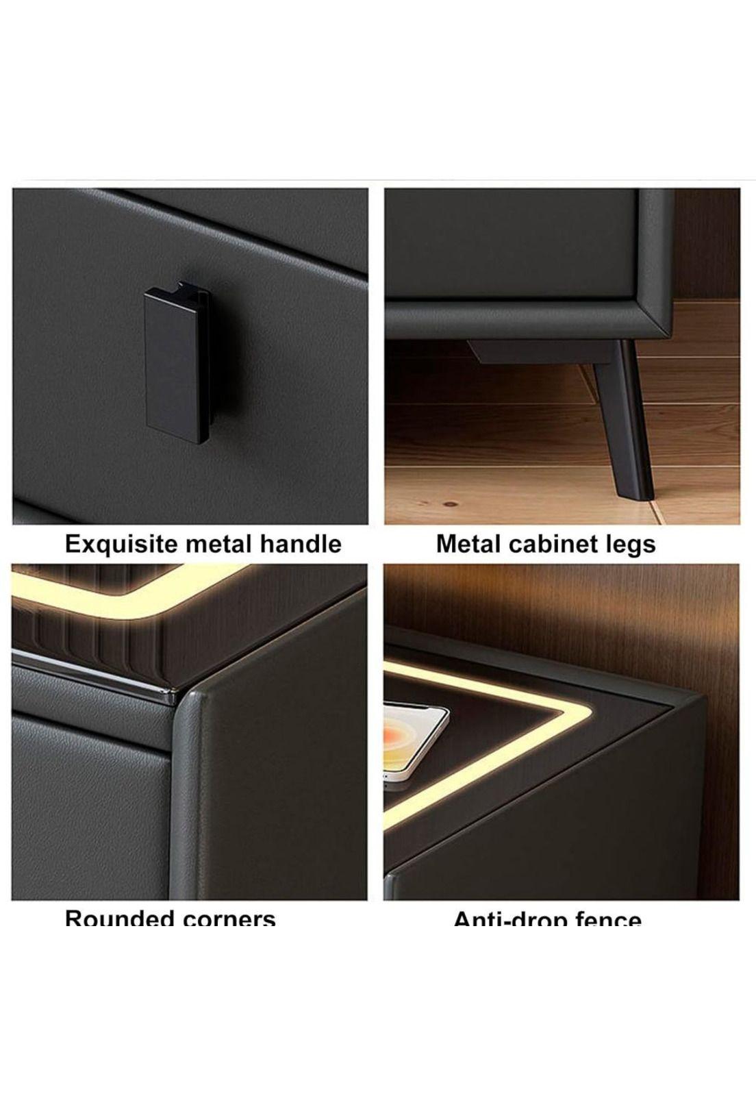 Velador con cargador inalambrico, LED y parlantes Chic Home-7