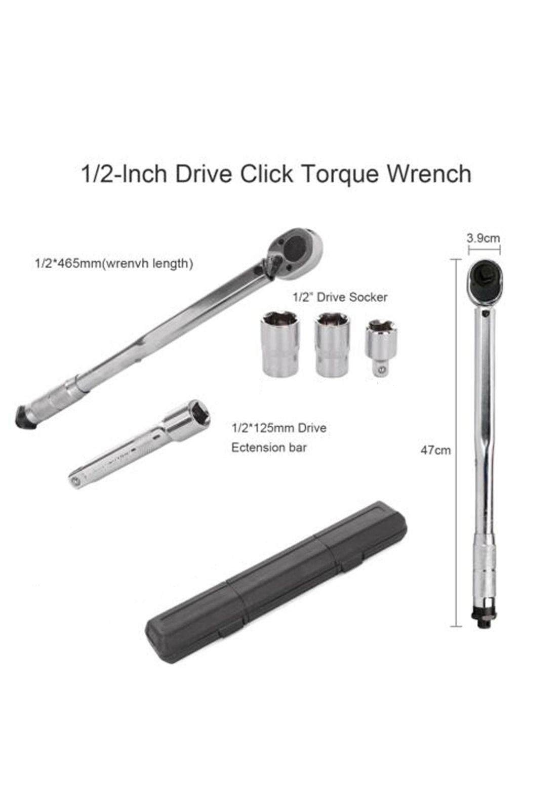 Llave Torque Torquimetro 1/2 - 28-210nm + Dados + Extension-1