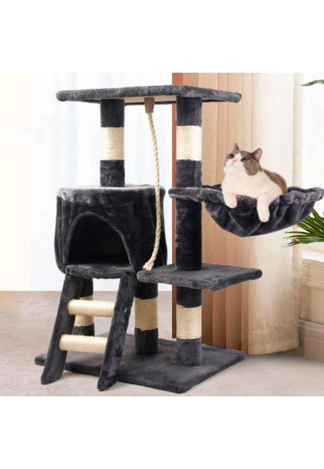 Rascador de Gatos 3 niveles + Casita y Hamaca MA10 De todo y más-3