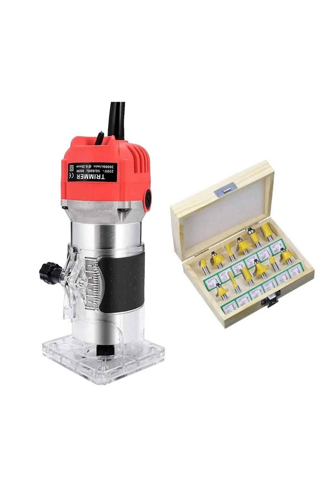 Pack Fresadora + Set 12 Fresas 1/4 Fresadora Tupi-0