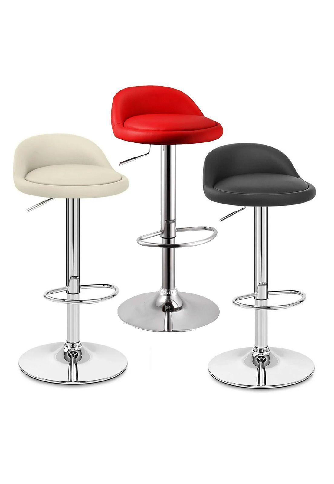 Silla Piso Bar Altura Regulable Taburete Respaldo Colores-0