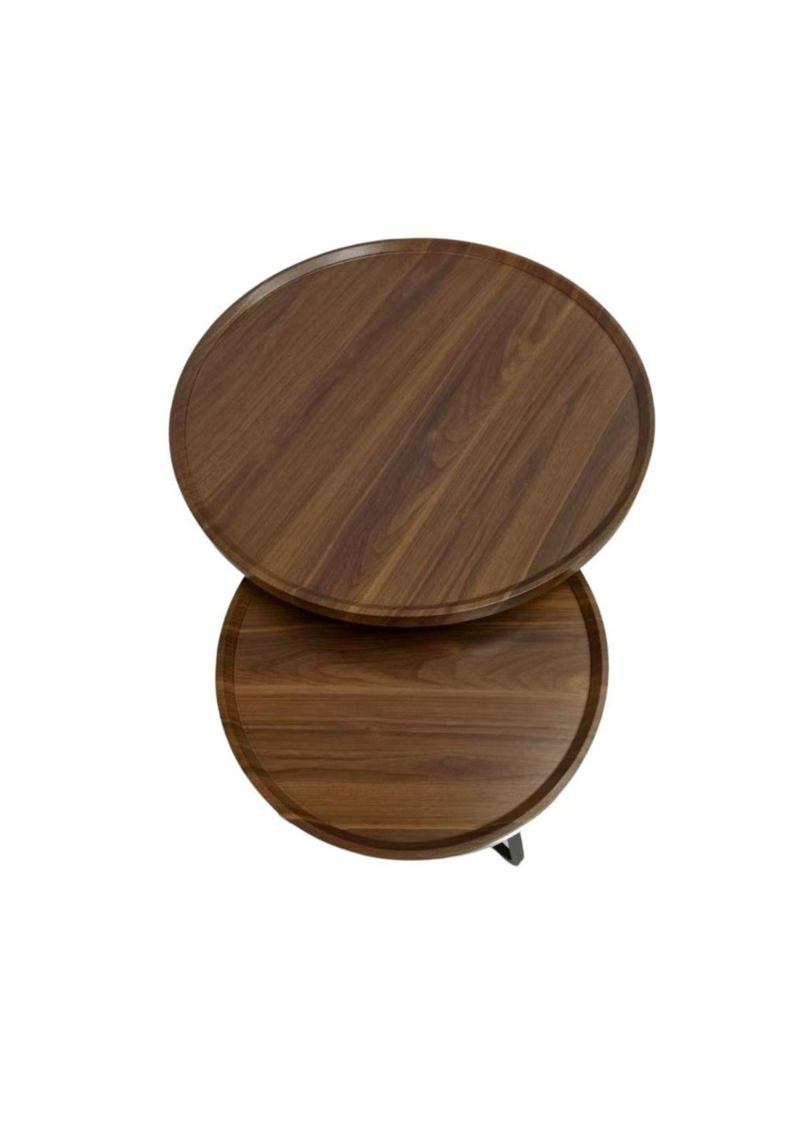 Juego Mesa De Centro Living 80+60cm color madera Chic Home-6