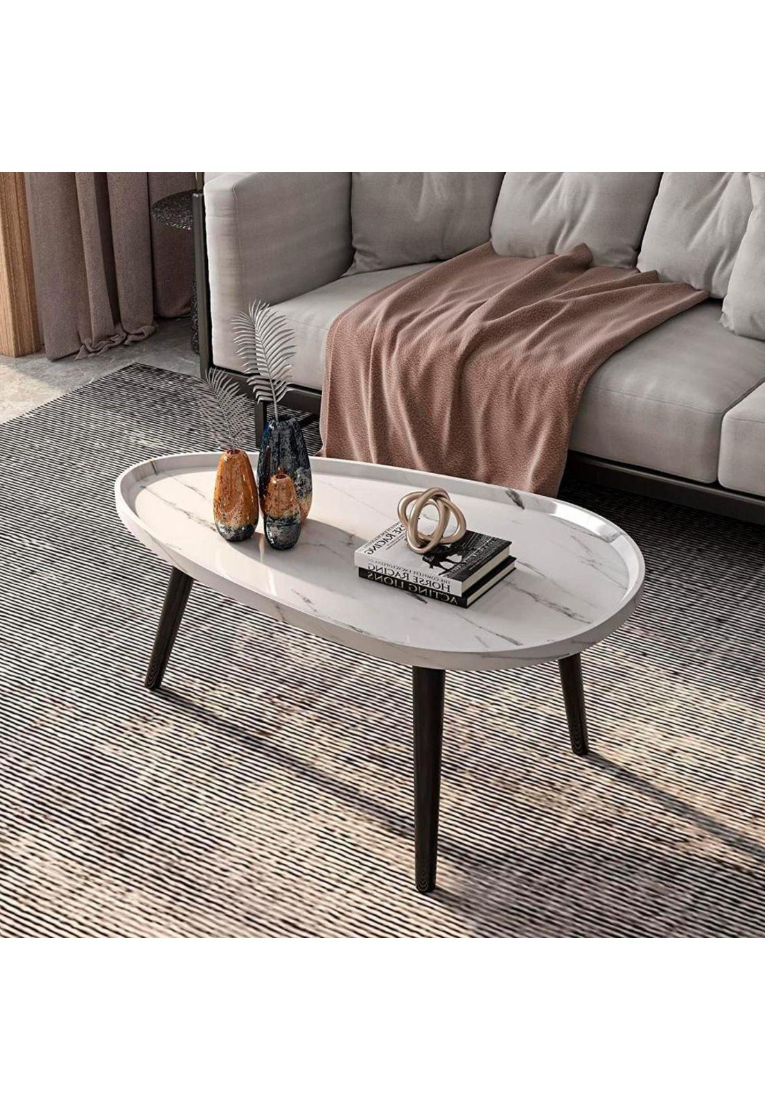 Juego de mesa de centro ovalada 80+50cm Chic Home-3