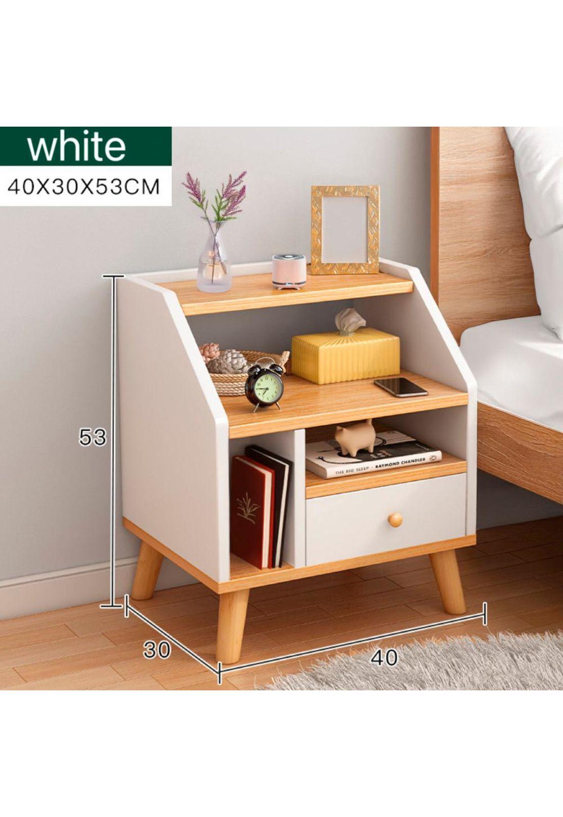 Velador 2 niveles 1 cajon 40x30x53cm Chic Home-3