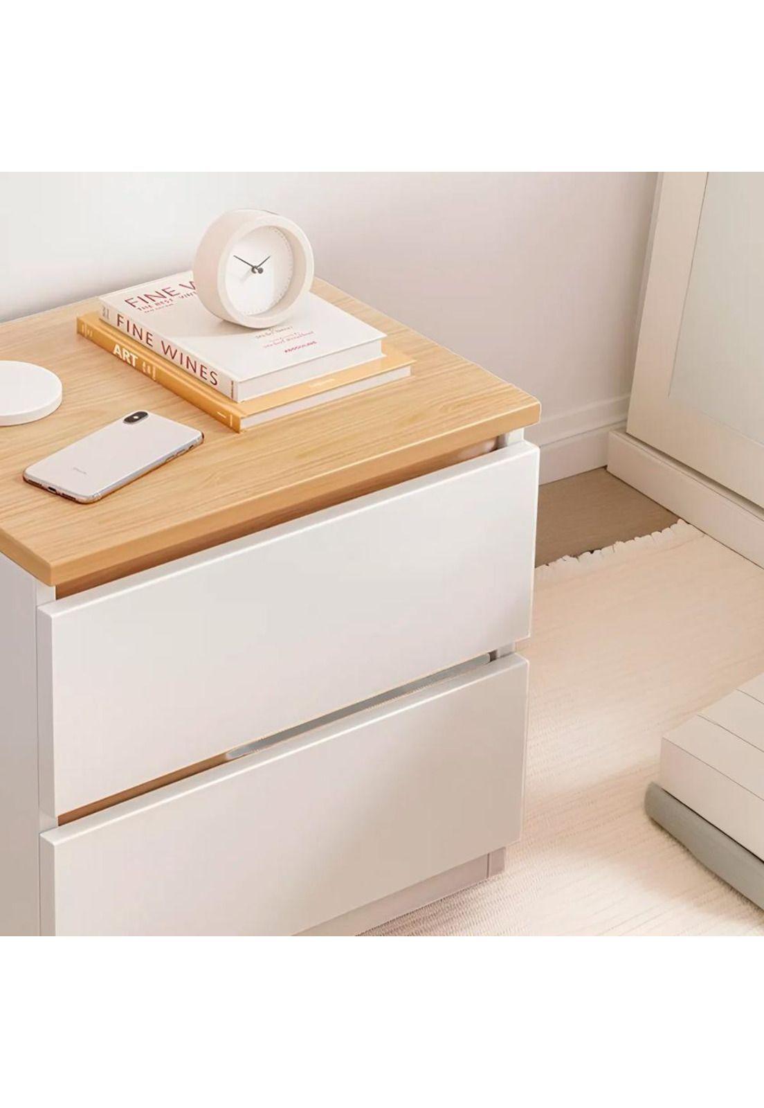 Velador con dos cajones 40x30x41cm Chic Home-2