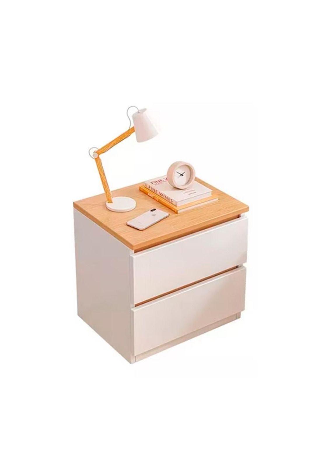 Velador con dos cajones 40x30x41cm Chic Home-0