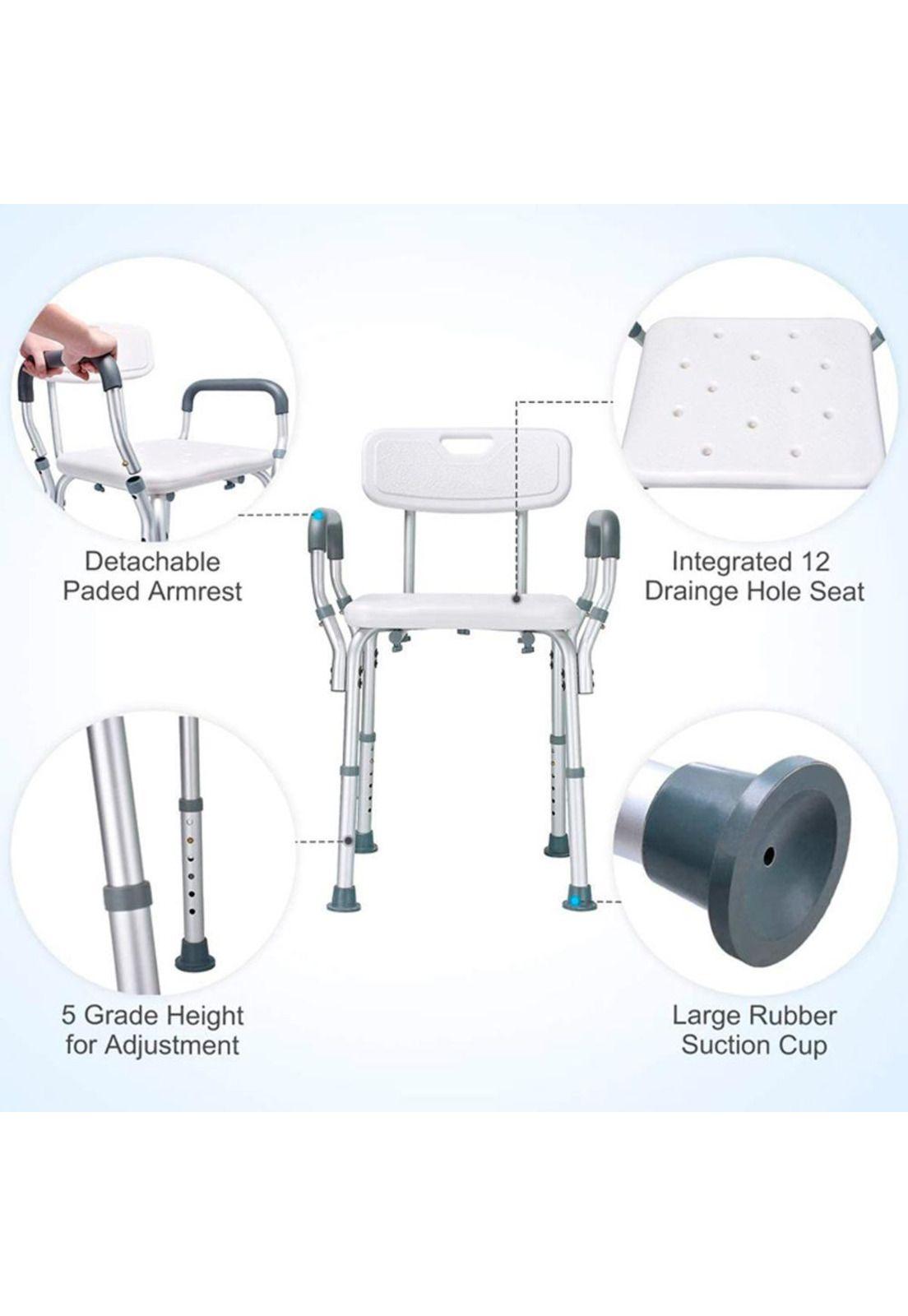 Silla para ducha con apoya brazos-3