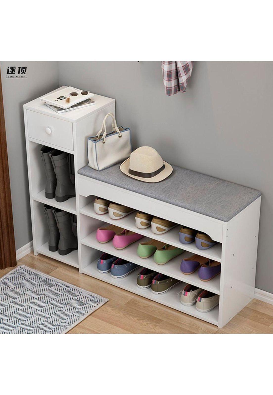 Zapatero con cajon y asientos 80cm Chic Home-1