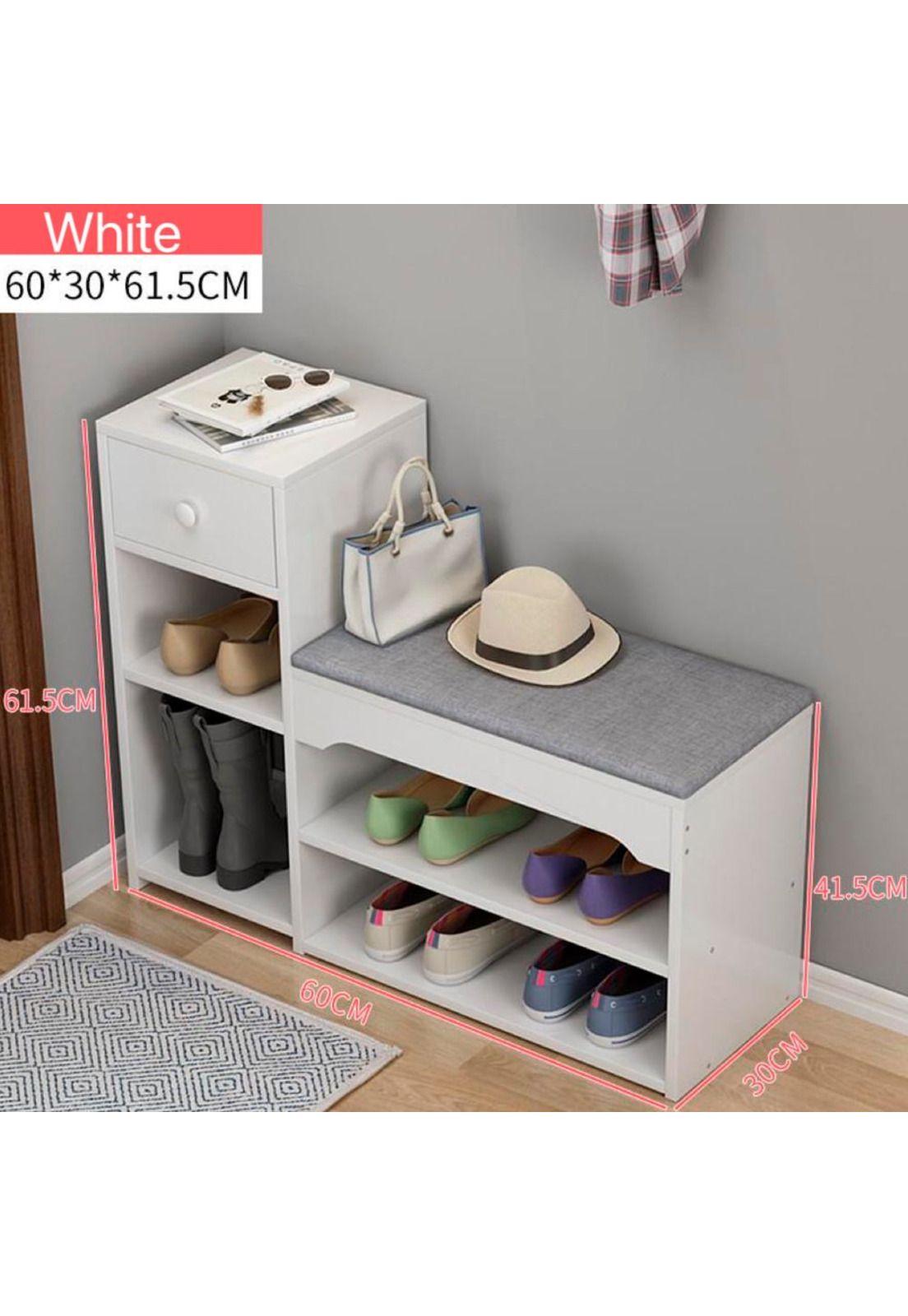 Zapatero con cajon y asientos 80cm Chic Home-2
