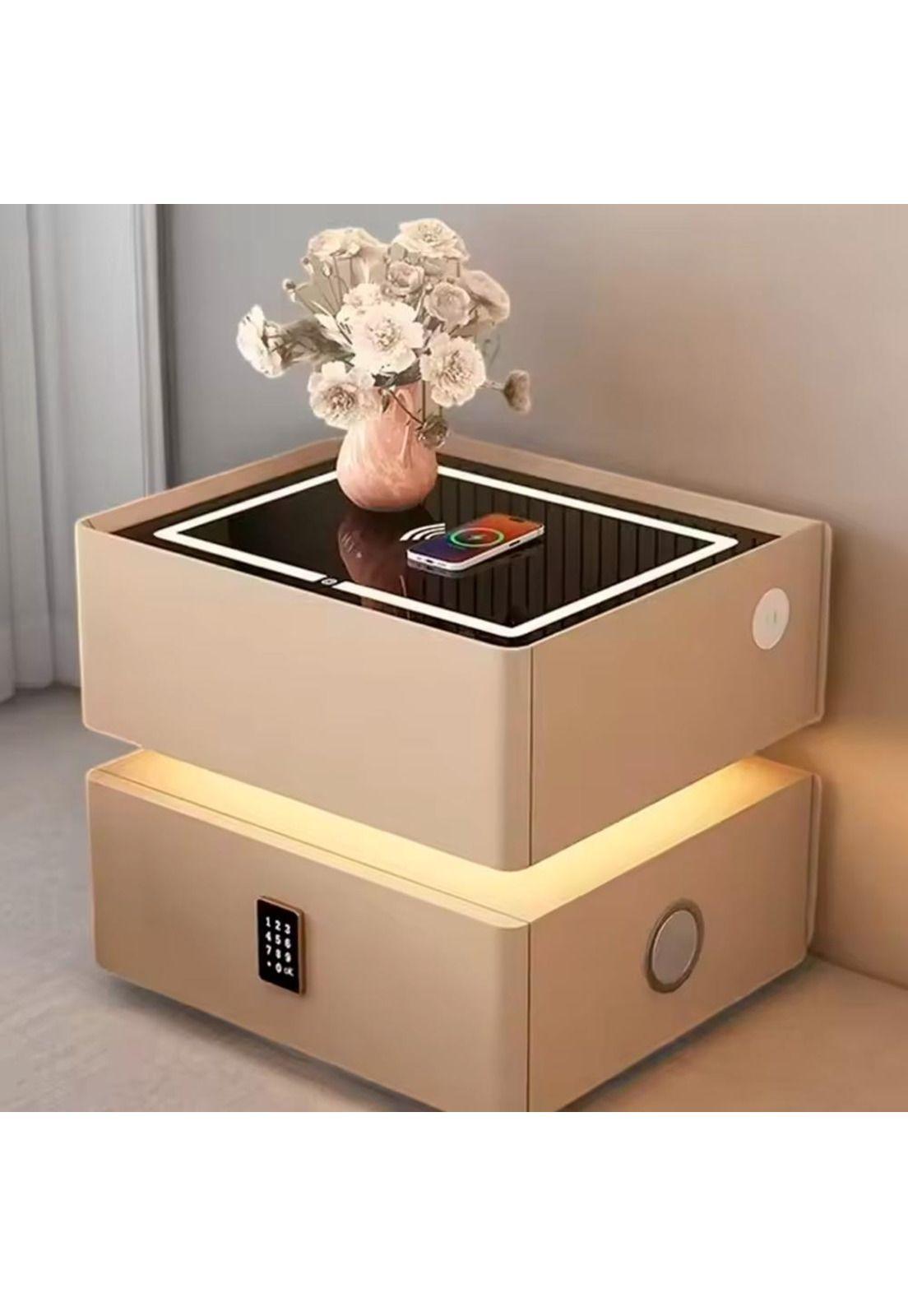 Velador 2 Niveles Con Cargador Inalambrico Parlante 50x48x40 ChicHome-2