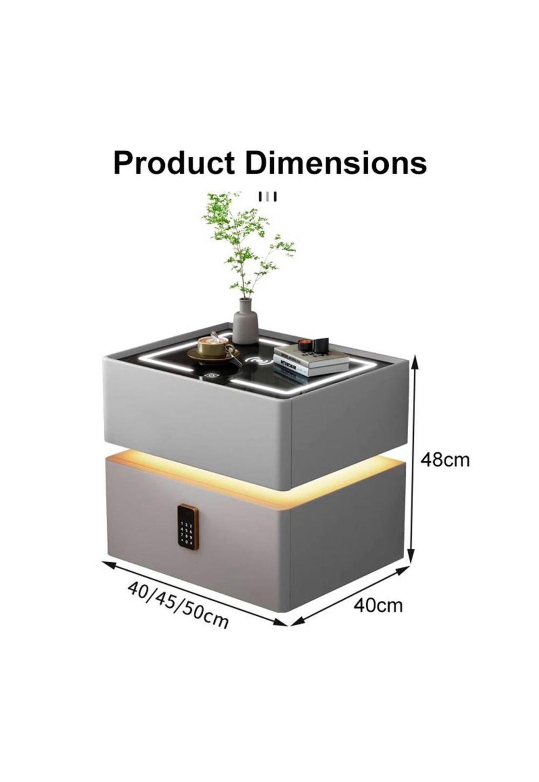 Velador 2 Niveles Con Cargador Inalambrico Parlante 50x48x40 ChicHome-4