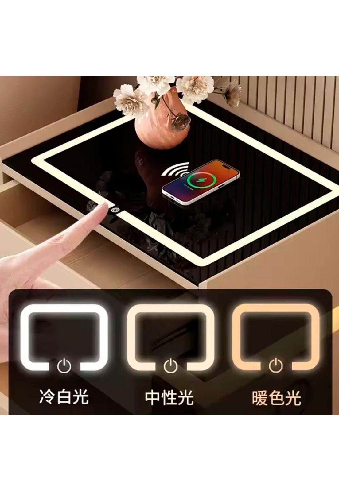 Velador 2 Niveles Con Cargador Inalambrico Parlante 50x48x40 ChicHome-5