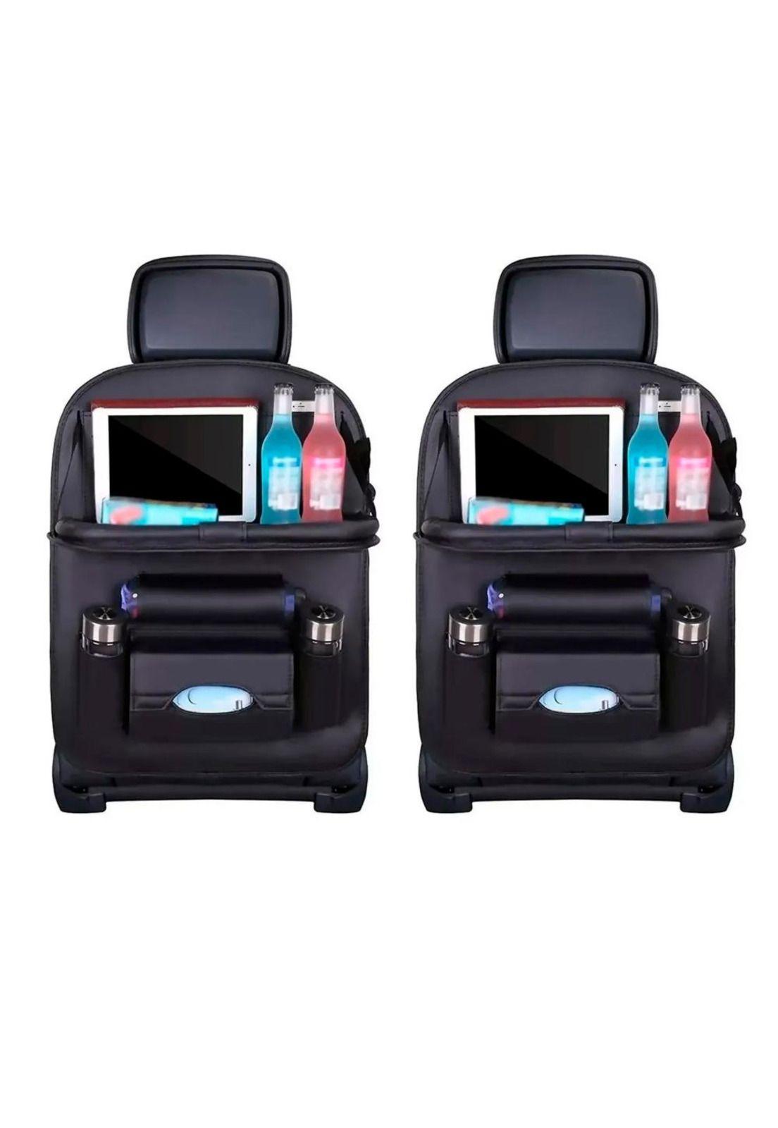 X2 Ecocuero Organizador Auto Respaldo De Asiento Portavasos-0