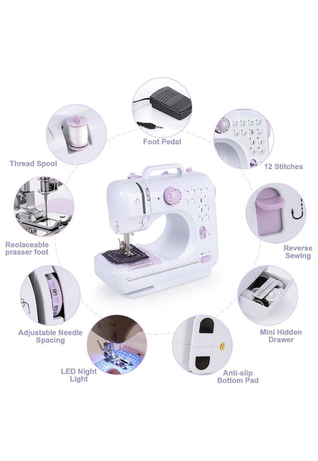 Máquina Coser Overlock Portátil Pedal Eléctrica 12 Puntos-3
