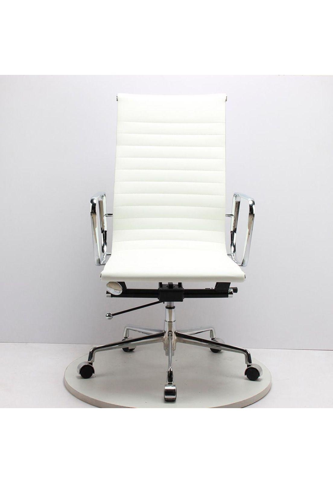 Silla Oficina Ejecutiva aluminio con apoya brazos Blanca Chic Home-4