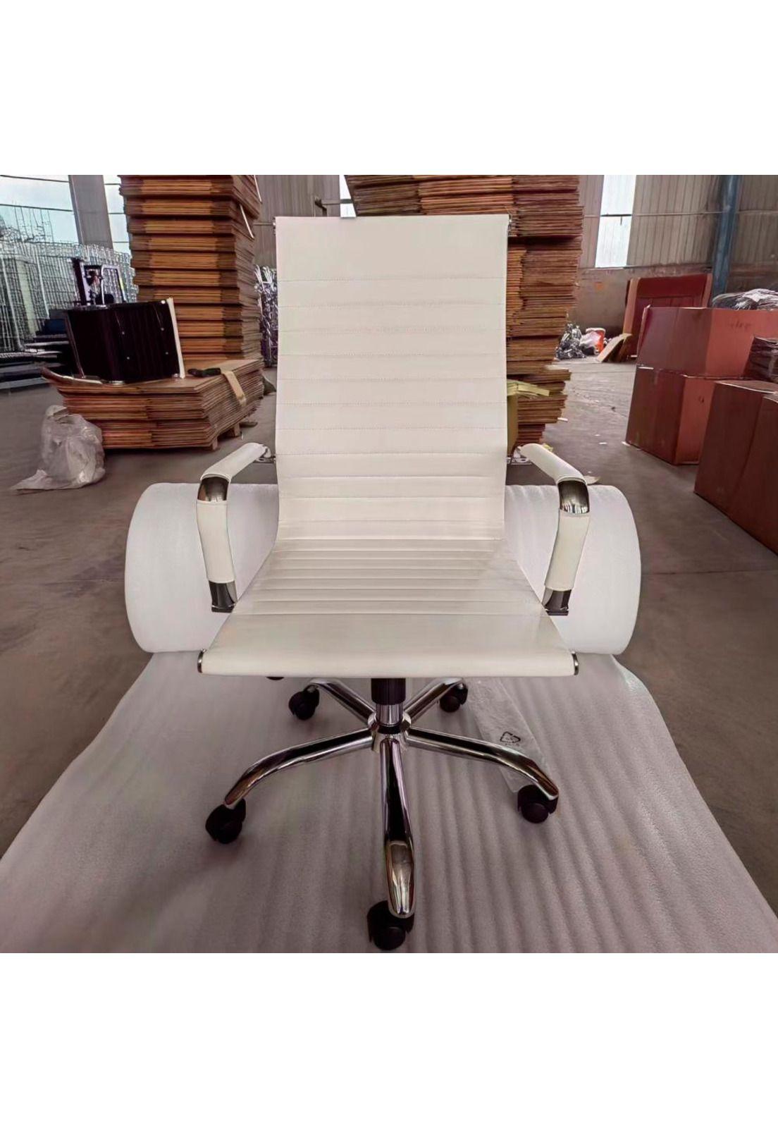 Silla Oficina Ejecutiva aluminio con apoya brazos Blanca Chic Home-5