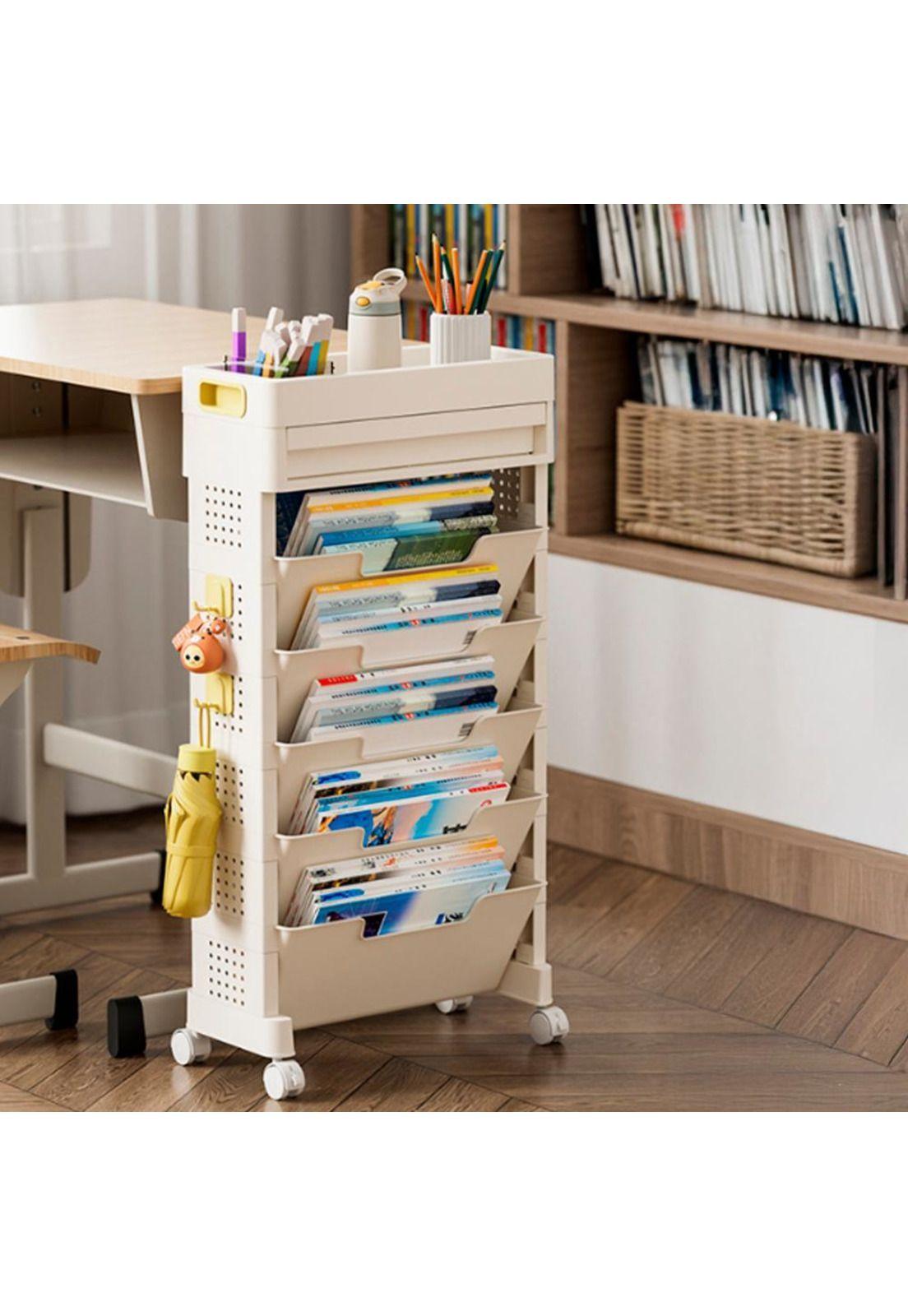 Librero estante infantil 5 niveles Blanco 78.5*14.5*40cm Chic Home-3