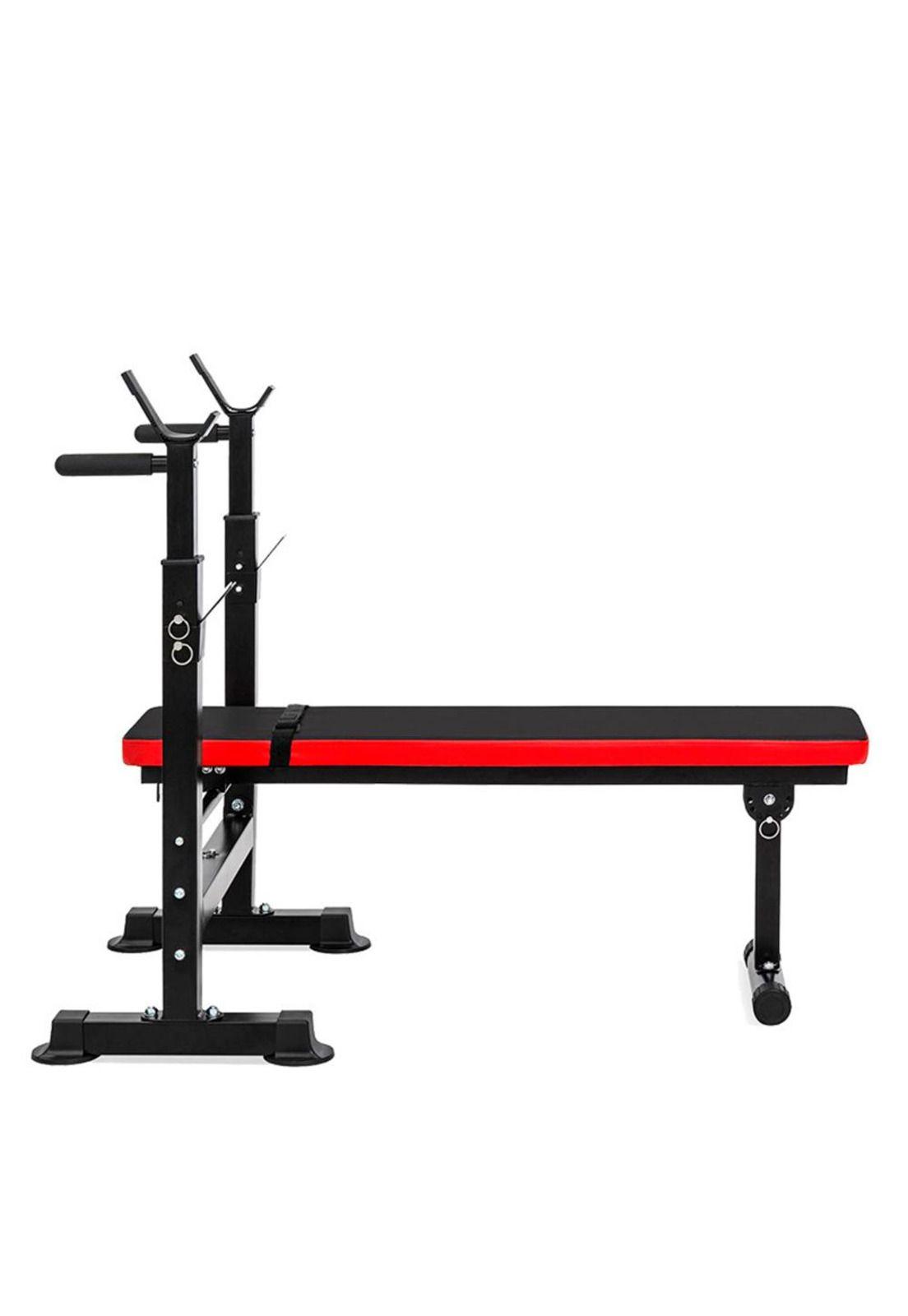 Press Banca Abdominal Reclinable Para Pesas Con Rack-4
