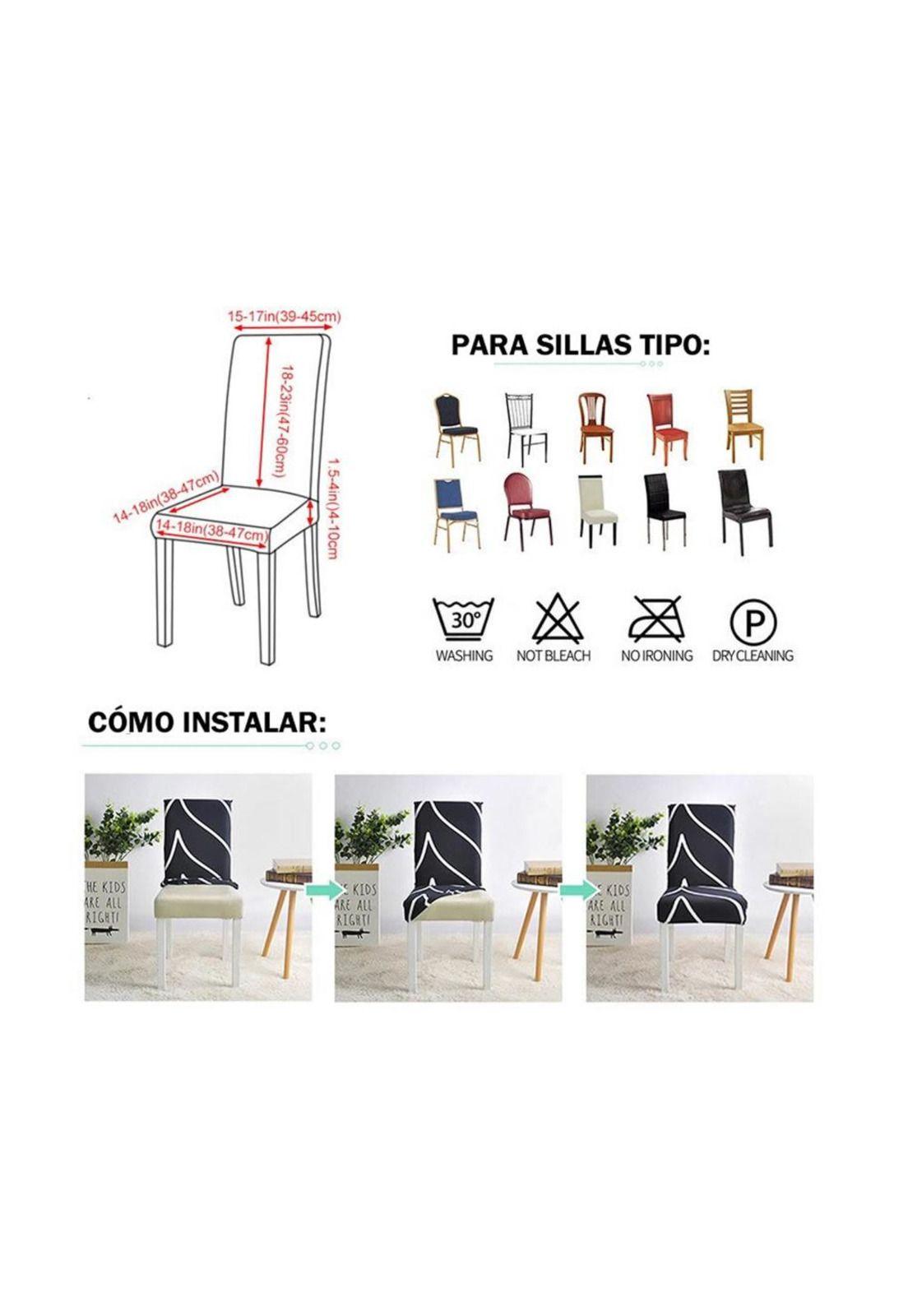 Pack 6 Funda De Silla Para Comedor Spandex Colores-2