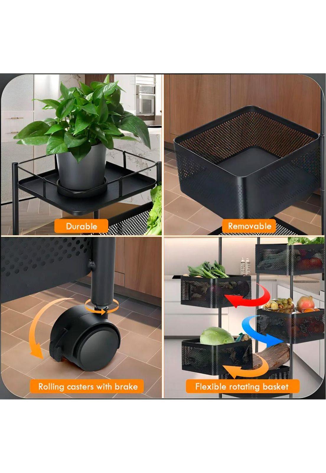 Carro Organizador con Ruedas Multiuso 5 niveles Rectangular-6