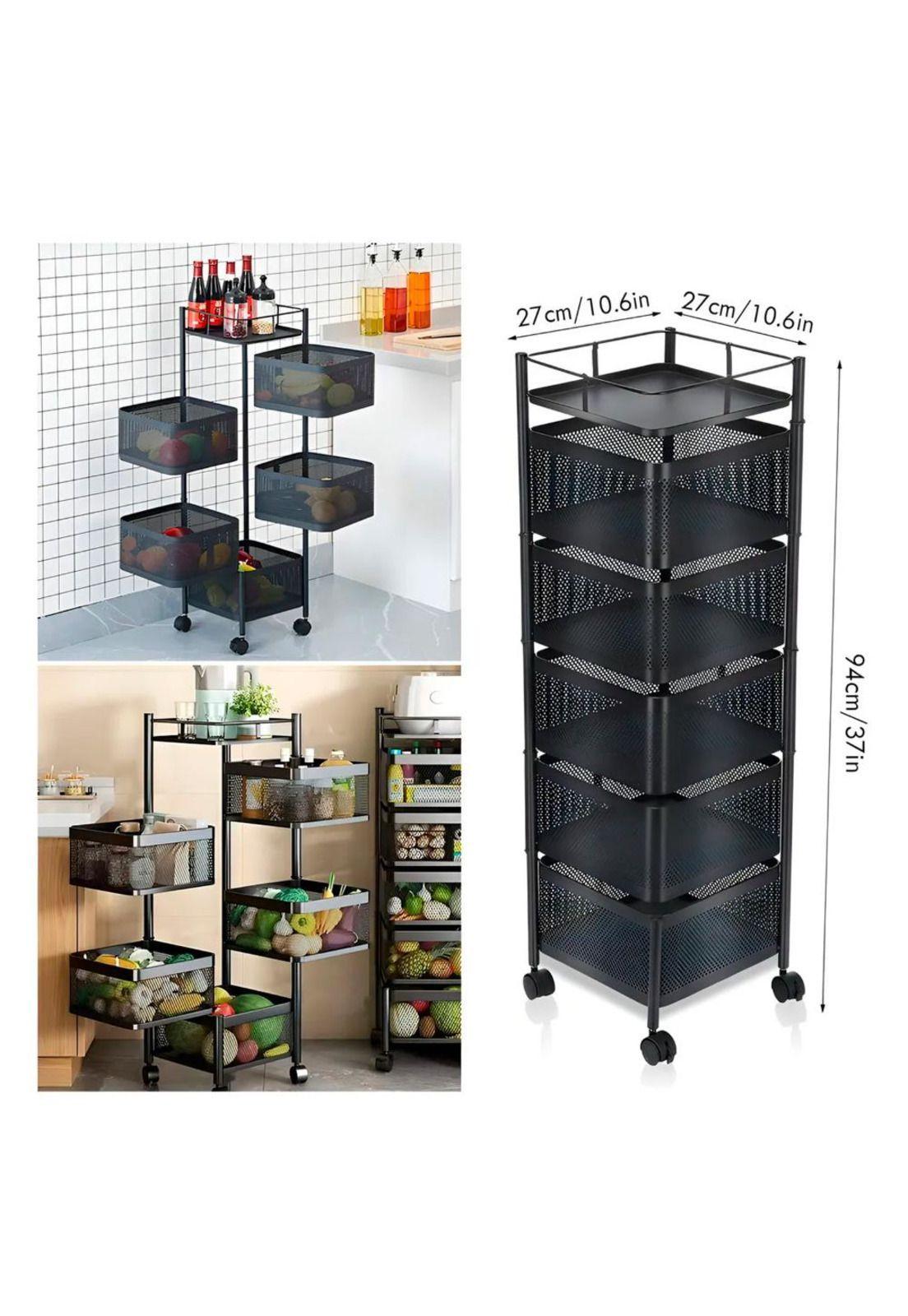 Carro Organizador con Ruedas Multiuso 5 niveles Rectangular-7