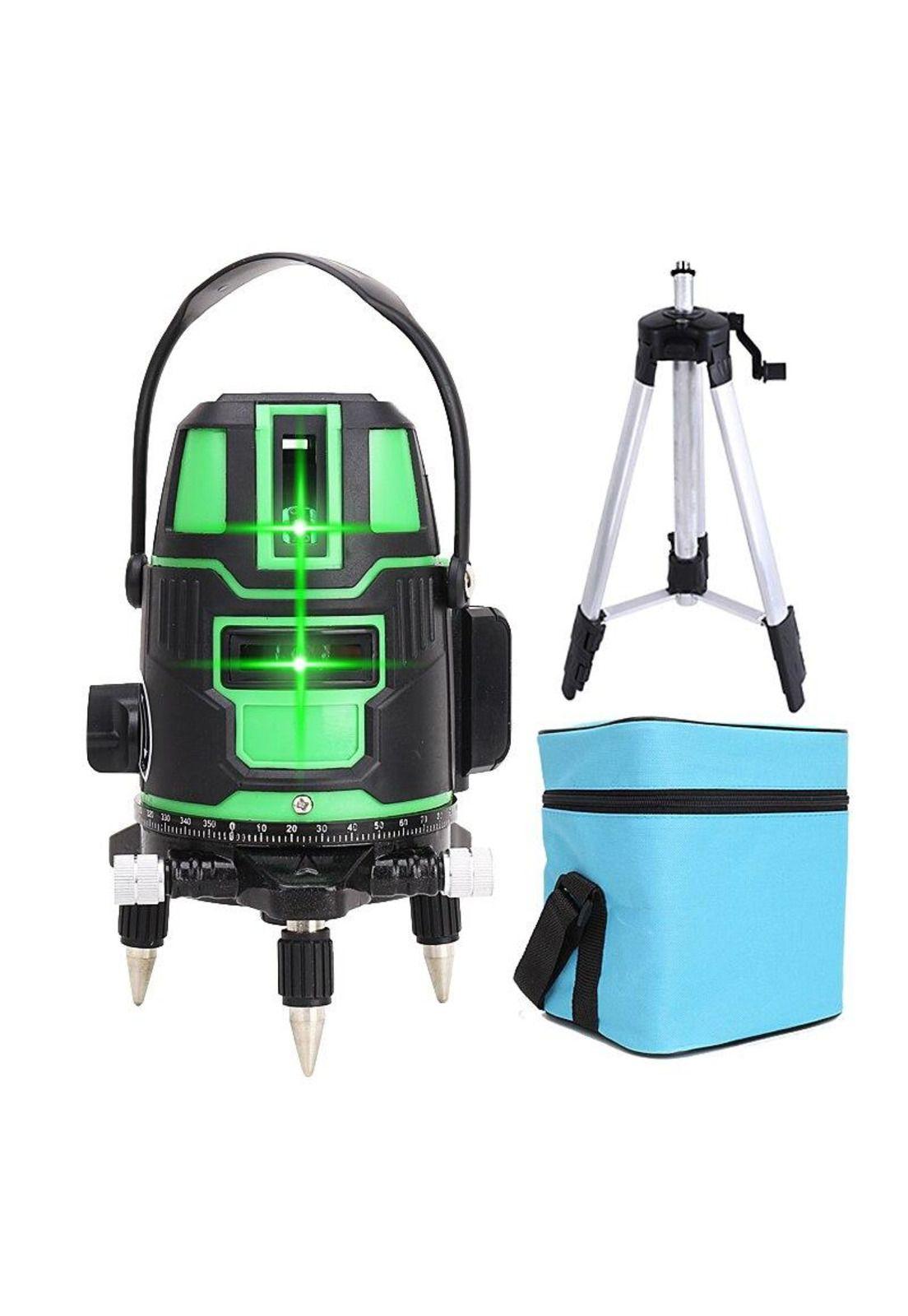 Nivel Laser 5 Líneas Verde Profesional + Trípode Base-0