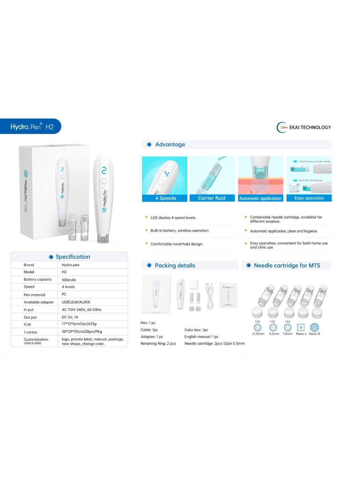 Set De 10 Agujas HydraPen H2 by Dr Pen H12-0.5-3