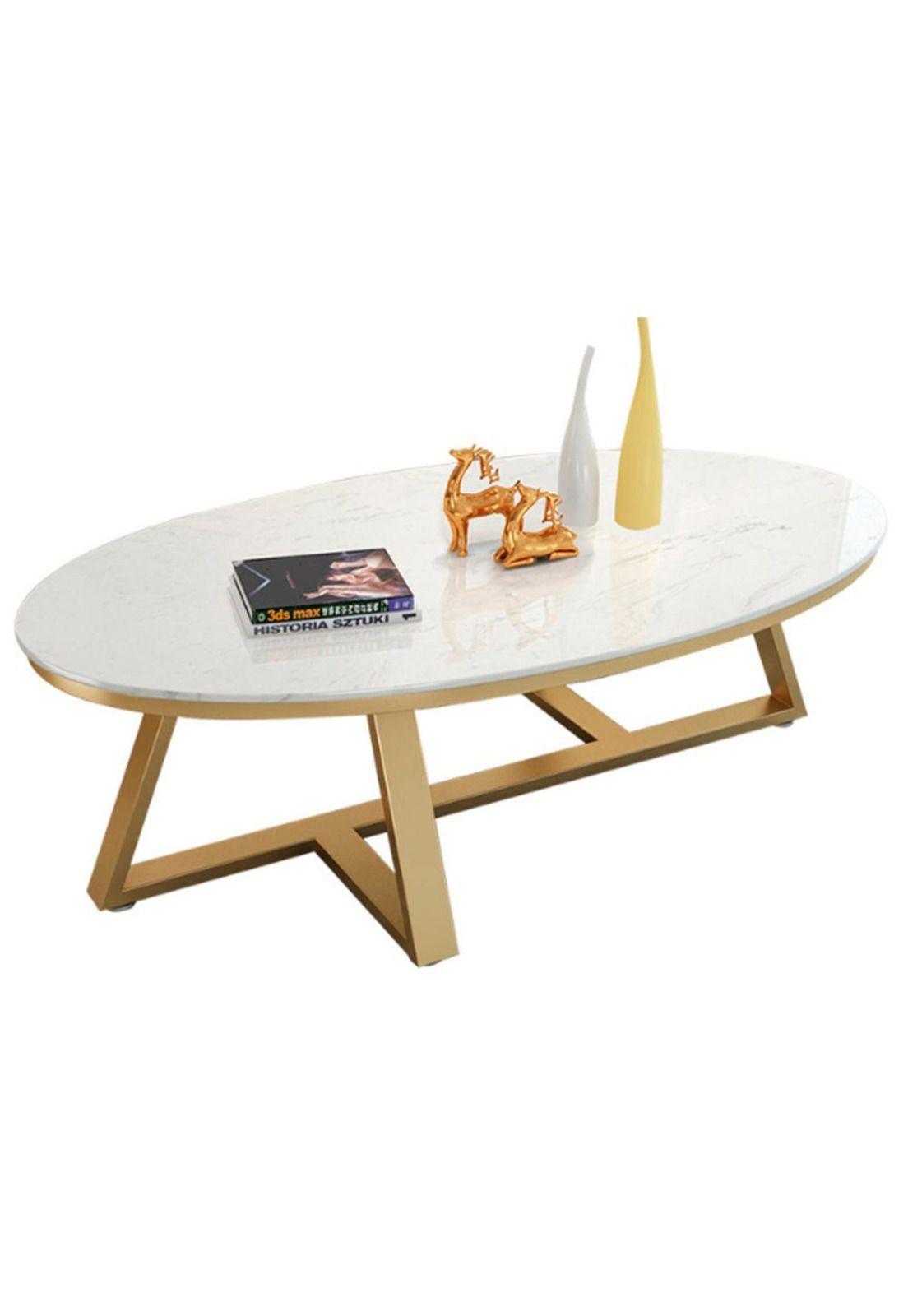 Mesa de centro ovalada diseño marmol 120*60*45cm Chic Home-2