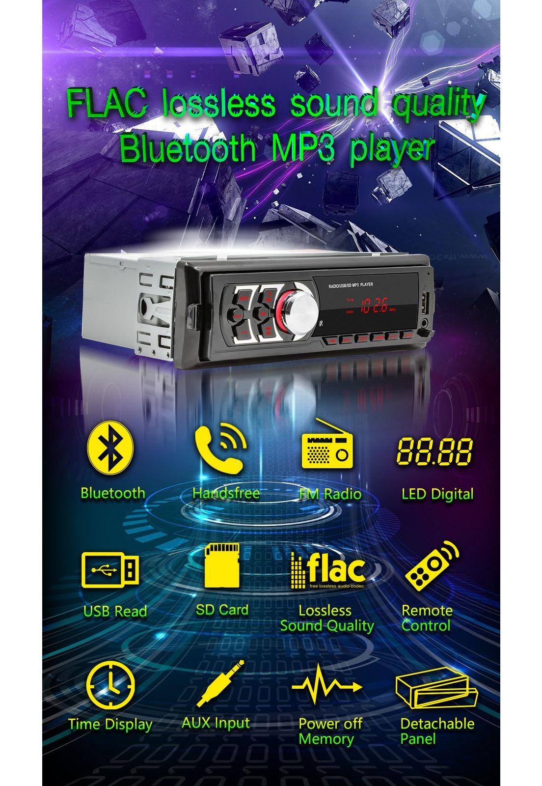 Radio Auto Panel Desmontable Bluetooth Mp3 Aux Usb-6