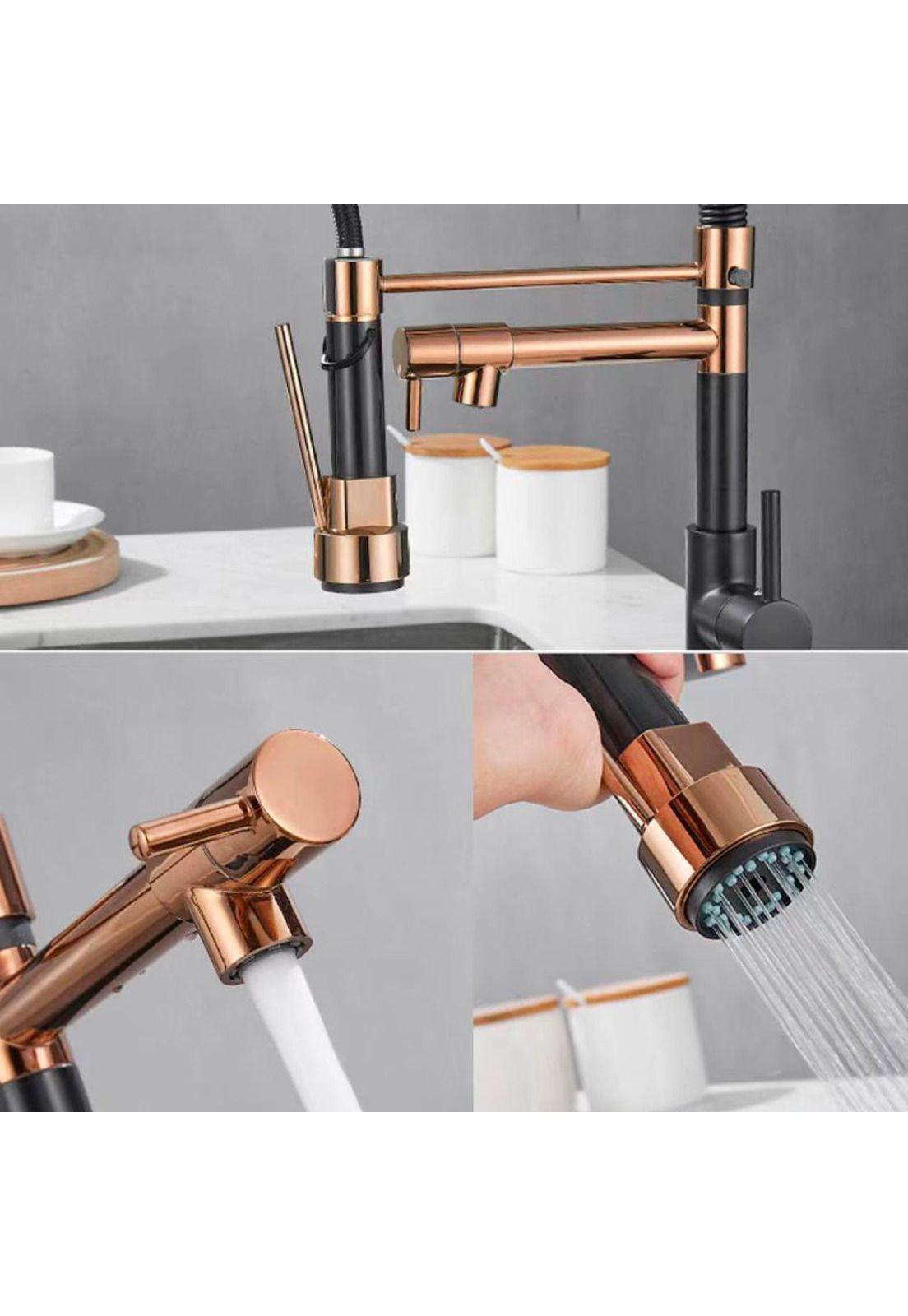 Grifo Llave Lavaplatos Monomando Cocina Extensible Triple-3