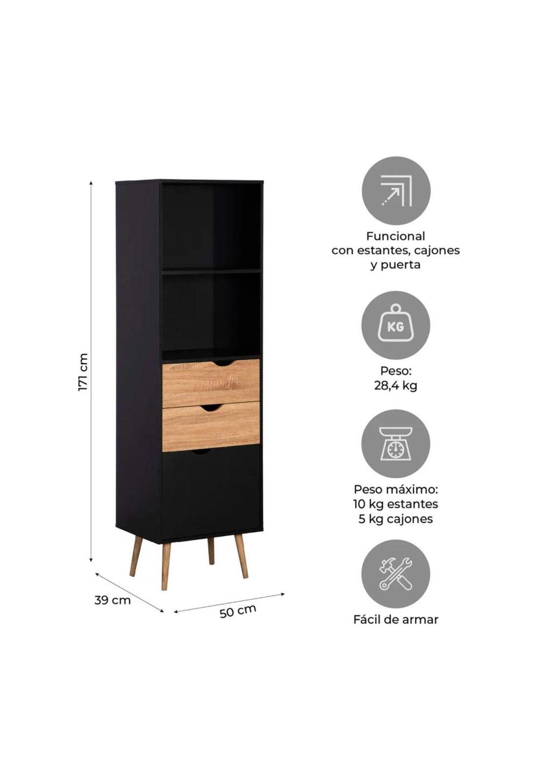 Estante Librero Top Con Cajones 171*50*39cm Chic Home-2