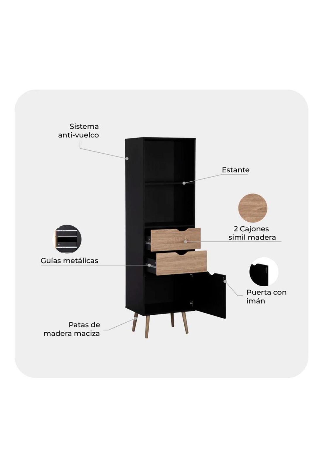 Estante Librero Top Con Cajones 171*50*39cm Chic Home-3
