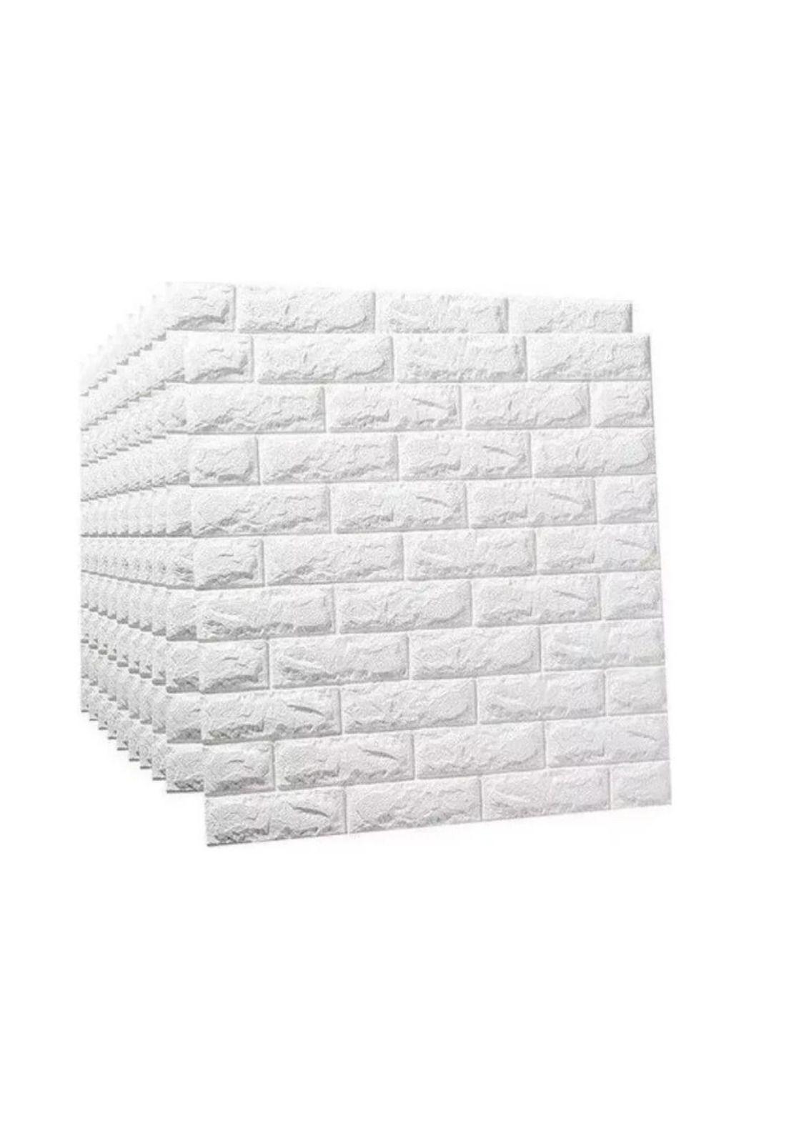 Pack 10 Lamina Papel Mural Autoadhesivo 3D Ladrillo 70x77-1