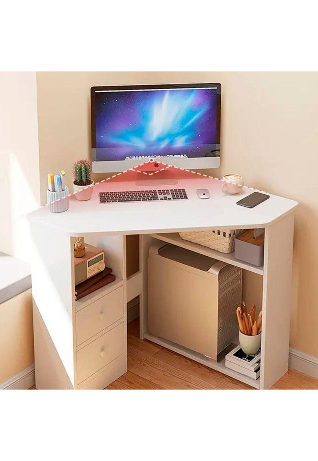 Escritorio esquinero 80x80cm blanco Chic Home-2