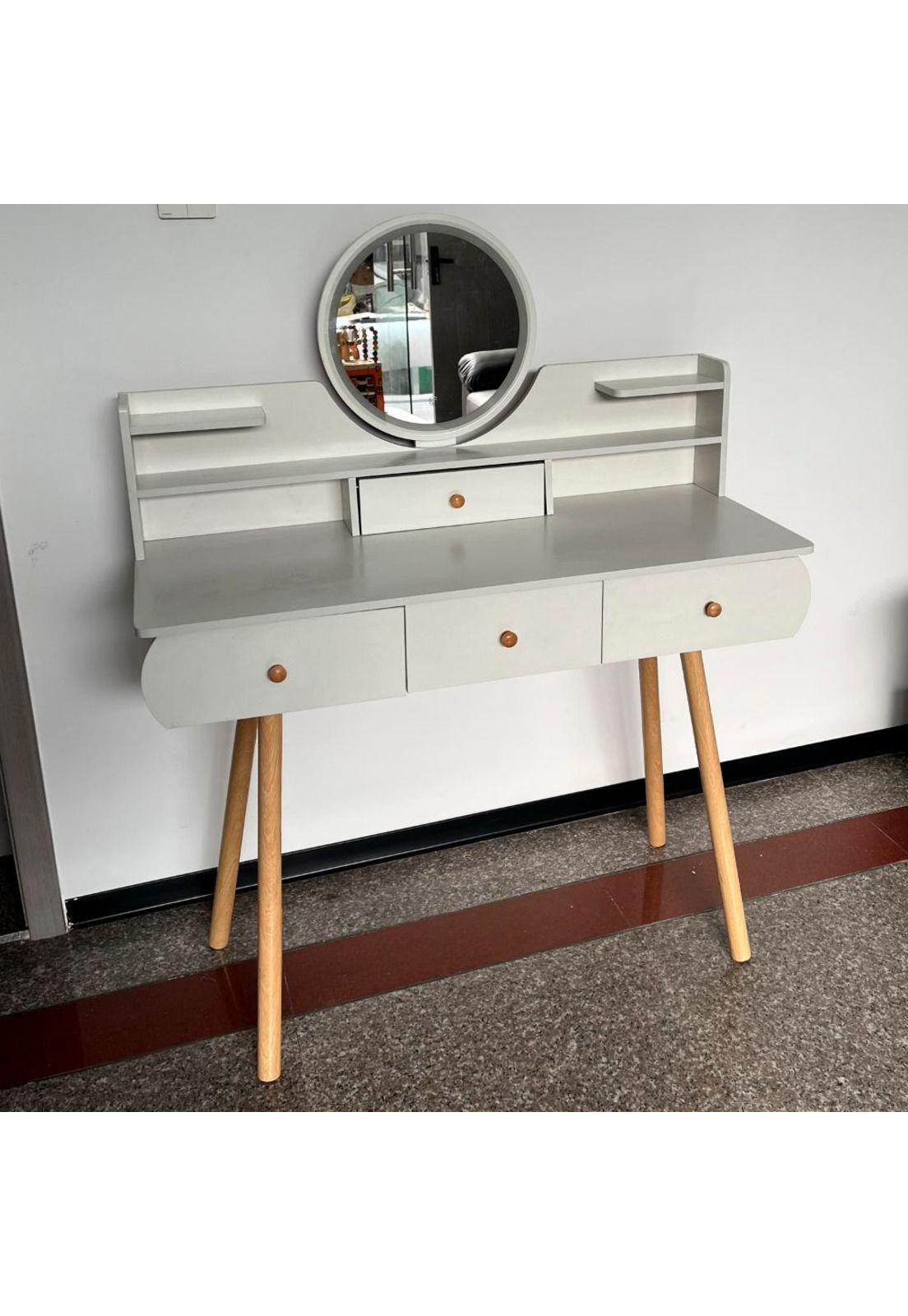 Tocador c/espejo y luz 4 cajones 100cm Chic Home-2