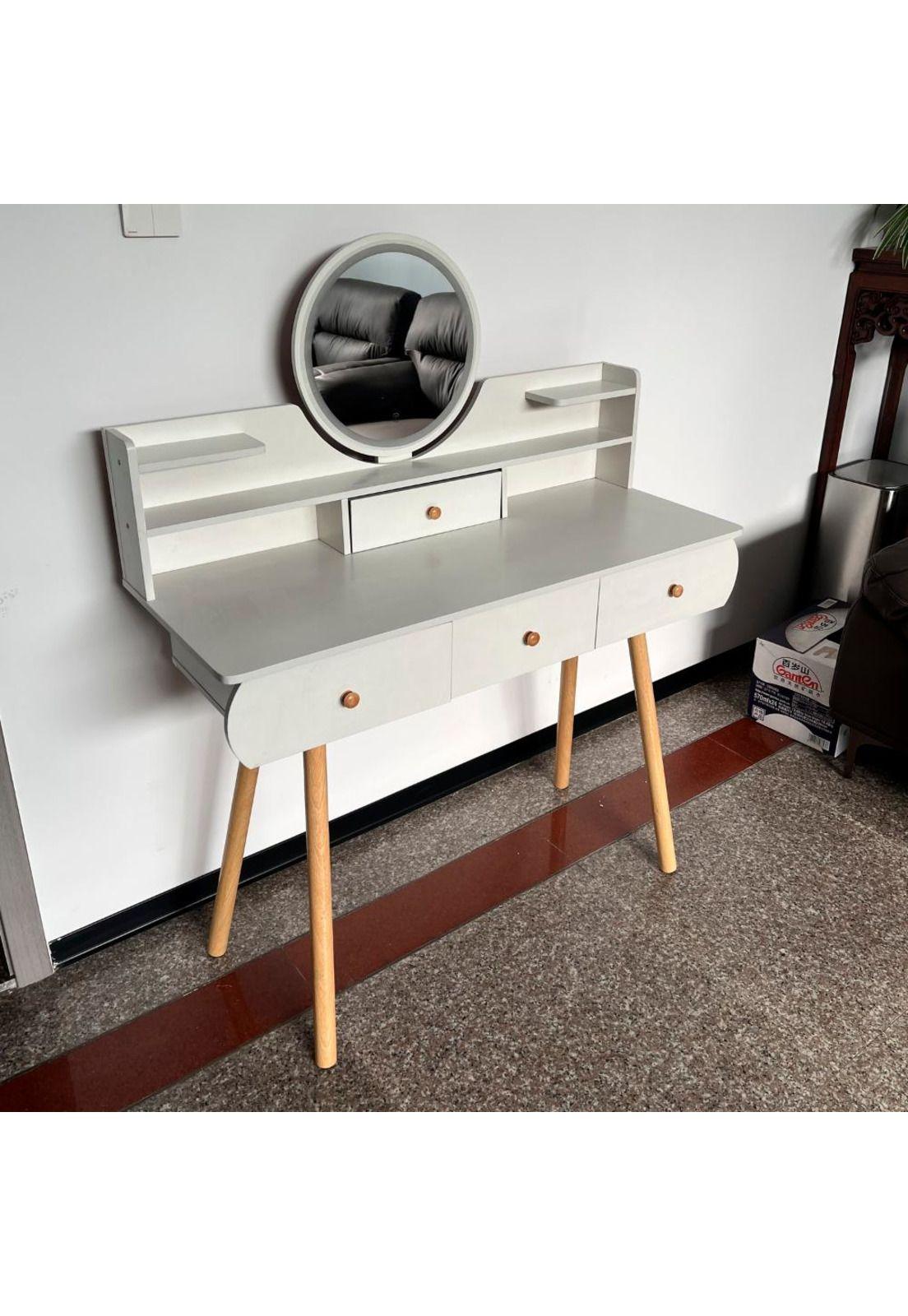 Tocador c/espejo y luz 4 cajones 100cm Chic Home-3