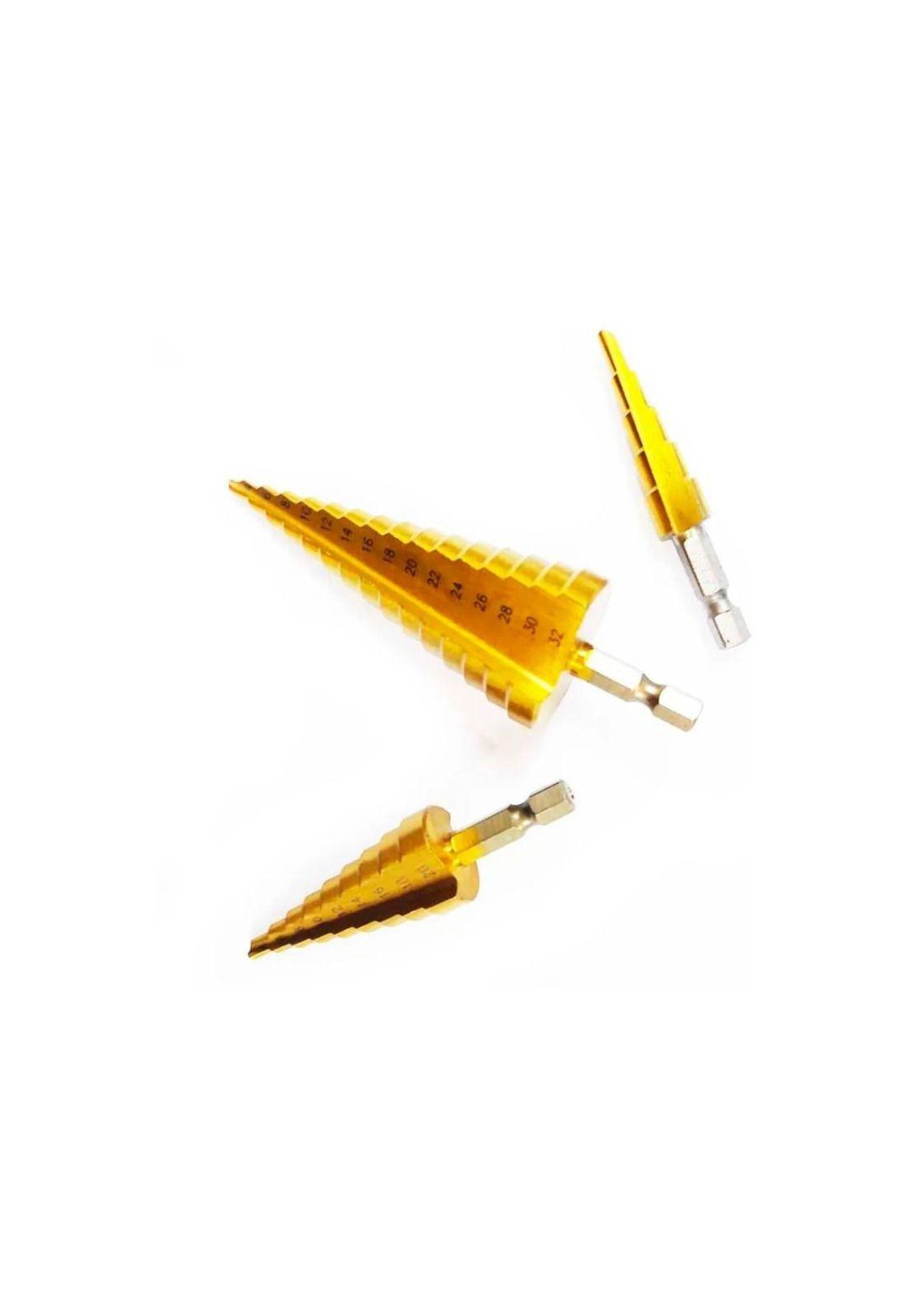 Set 3 Brocas Conica Escalonada 4 A 32 Mm Paso A Paso-1