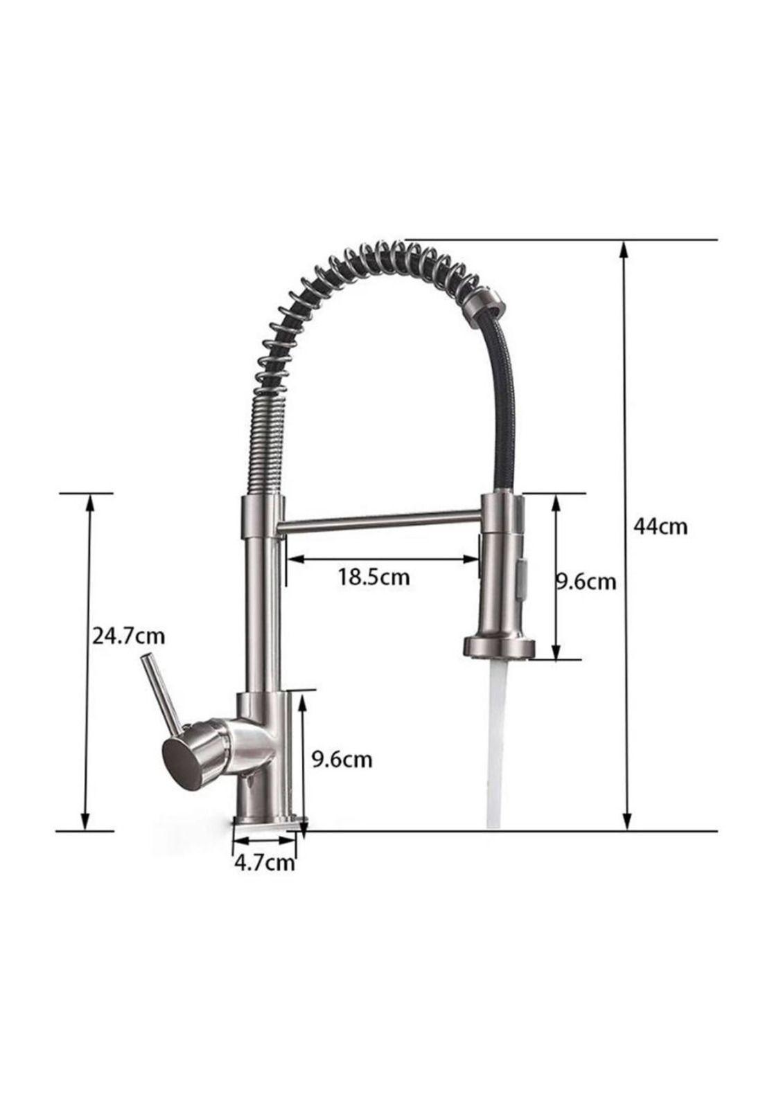 Llave Lavaplatos Plateada Flexible Acero Inox Grifo 360°-1