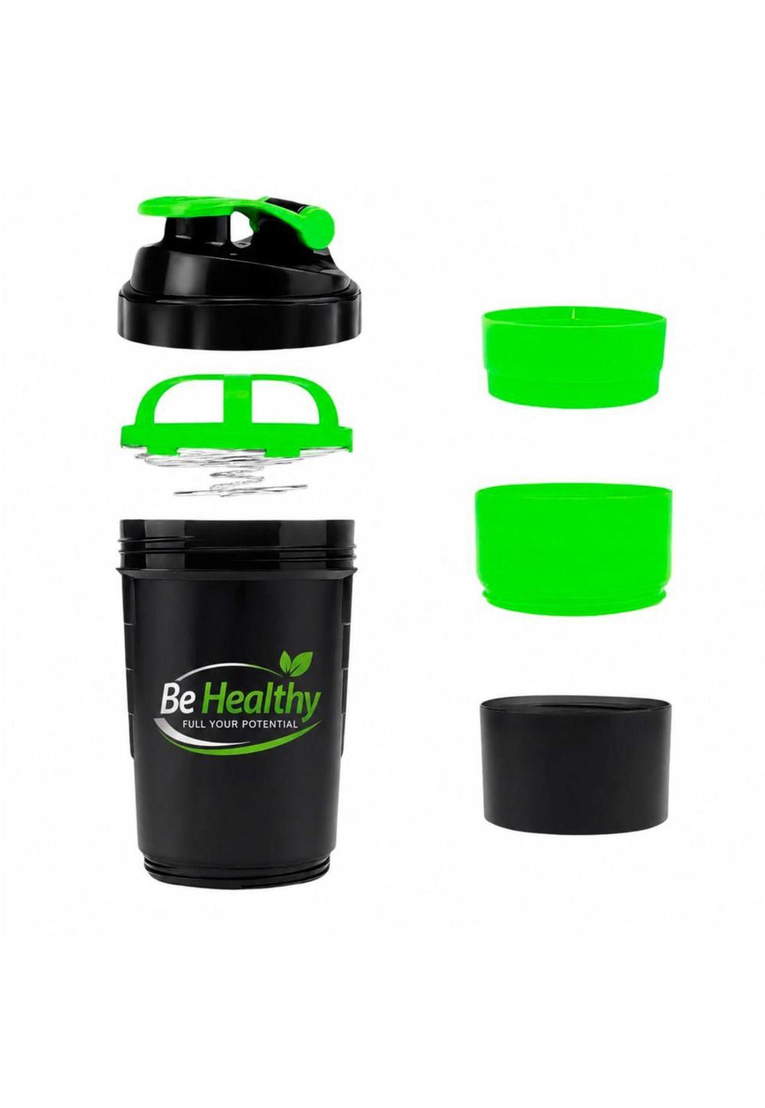 Vaso Shaker de Proteína 3 en 1  de 550 ml con Compartimientos Be Healthy-2
