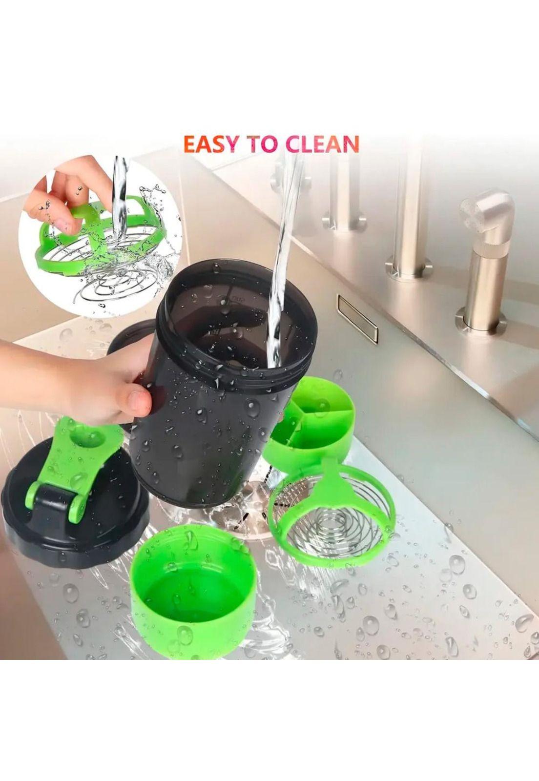 Vaso Shaker de Proteína 3 en 1  de 550 ml con Compartimientos Be Healthy-6