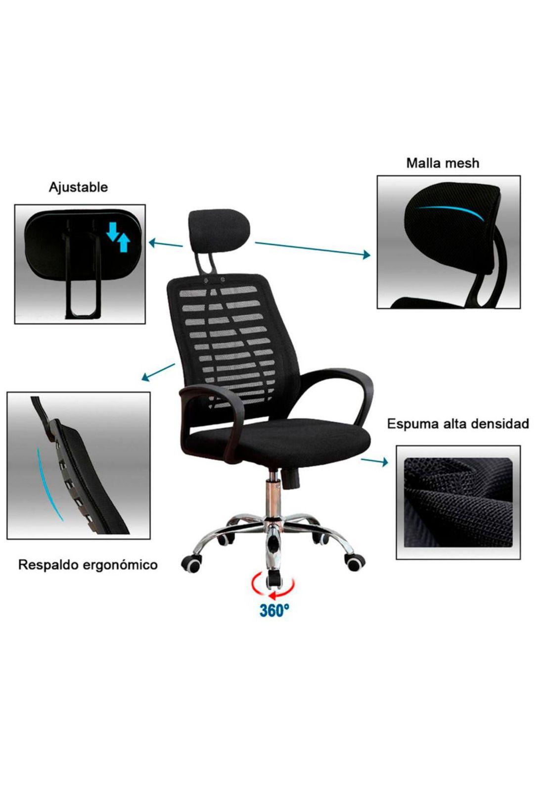 Silla Ejecutiva de Oficina Con Apoya Cabeza Colores-3