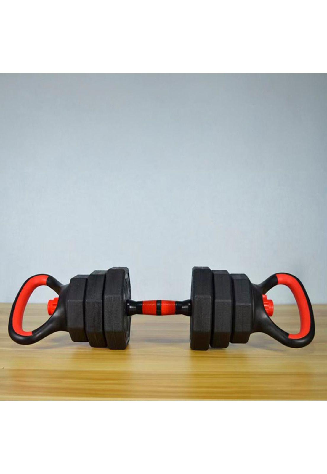 Mancuernas Ajustables Set 10kg 3 En 1 + Barra + Kettlebell-9