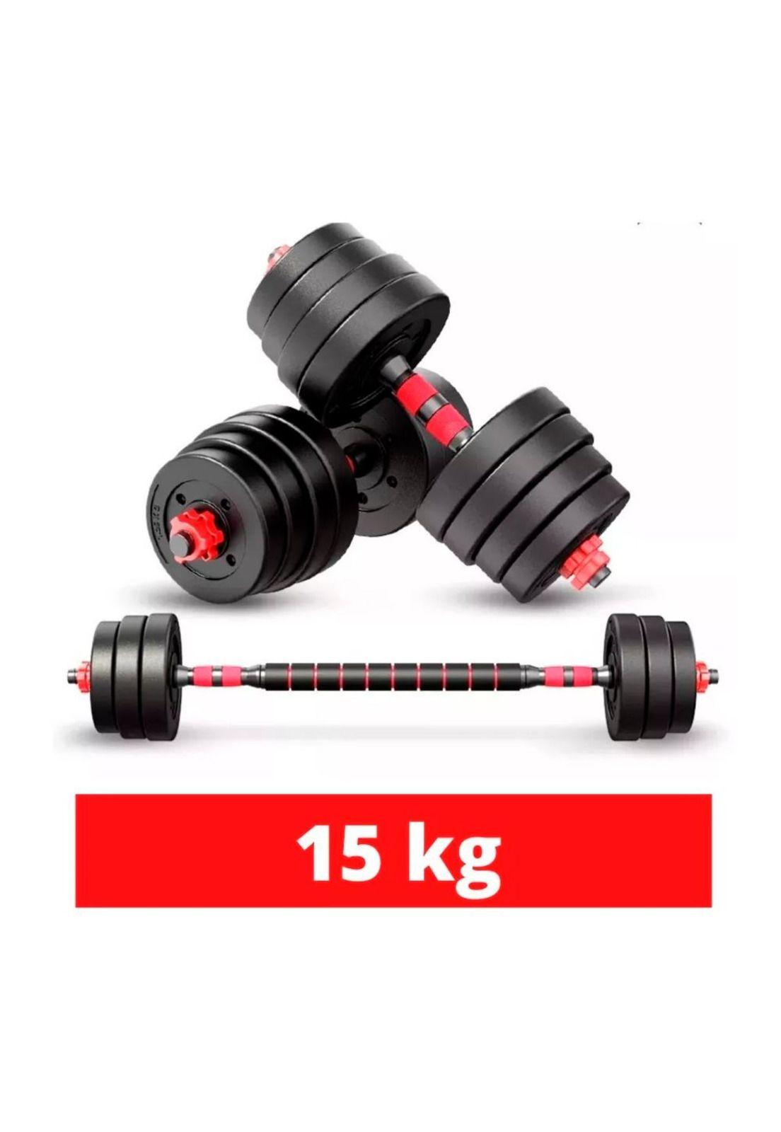 Set De Mancuernas 15 Kg Barra Armable Ajustable-2