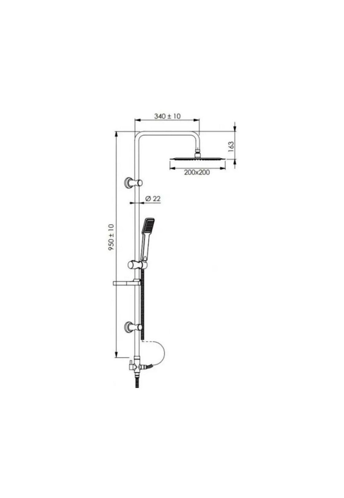 Moderna Columna De Ducha Tina Cuadrada con llave de paso-4