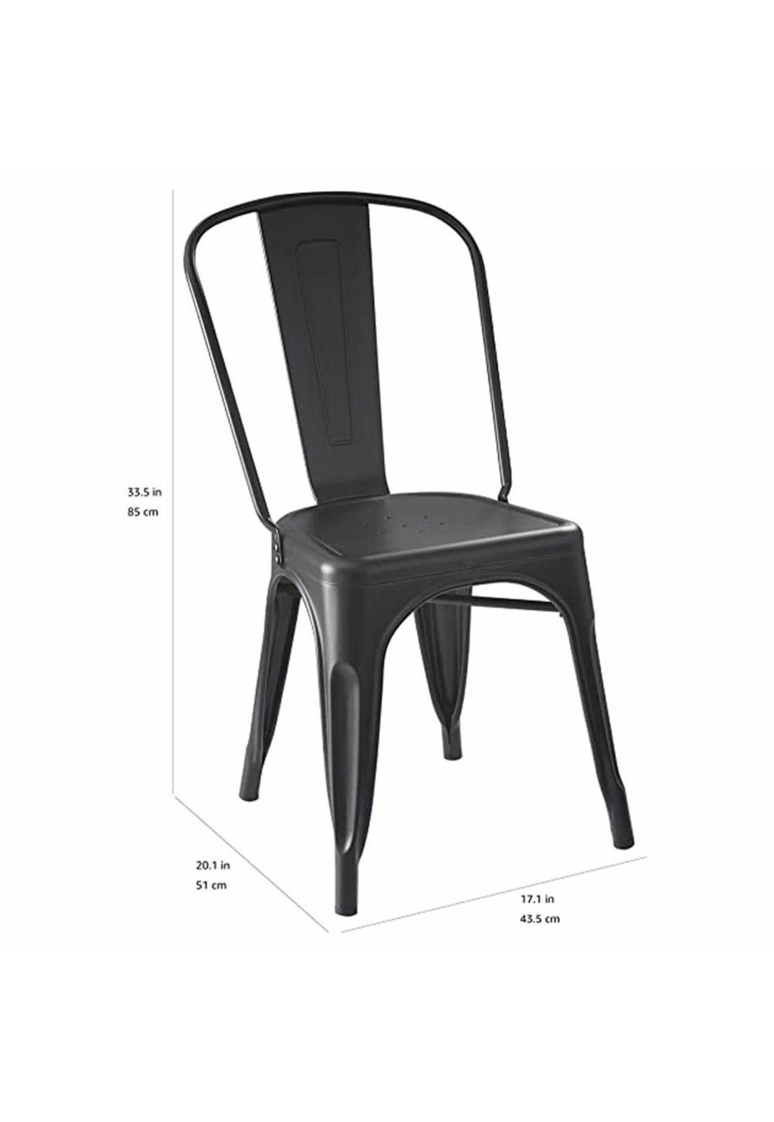 Set De 4 Sillas Áncora De Comedor Tipo Tolix Negras-3