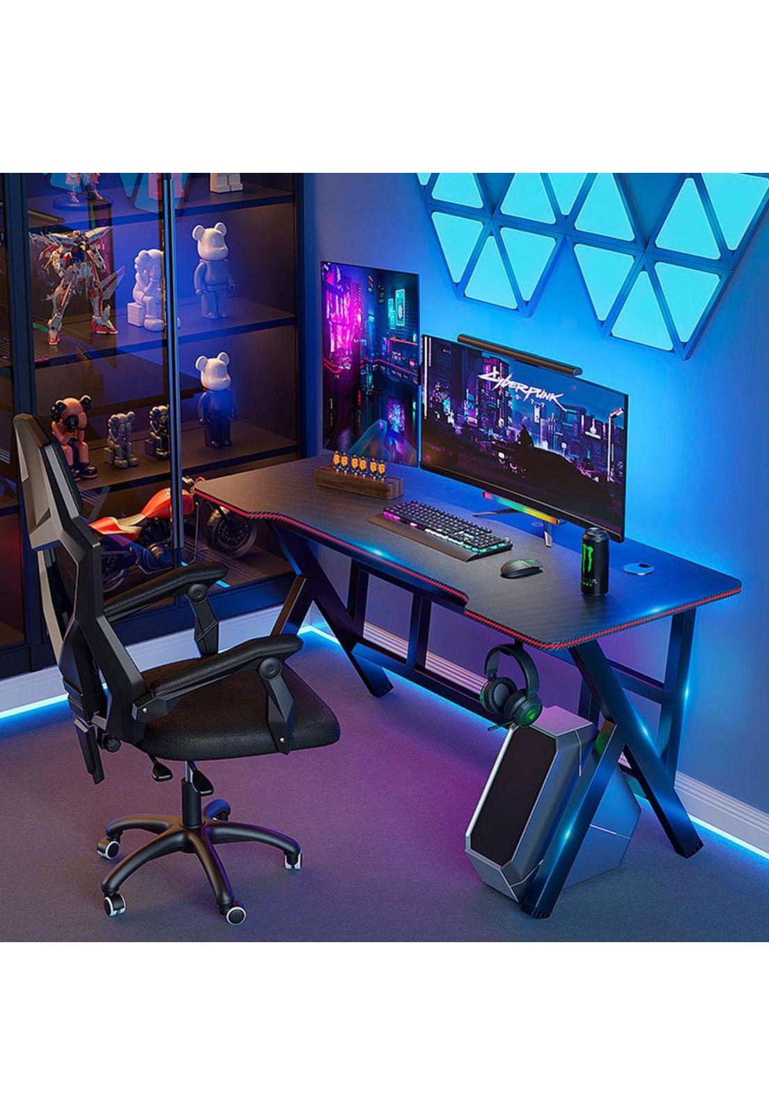 Escritorio Gamer Profesional Negro/Rojo Chic Home-4