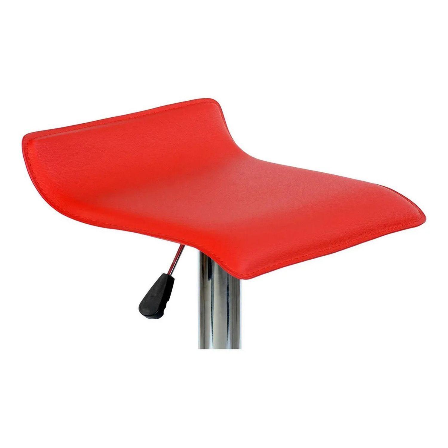 Pack X2 Silla Piso Bar Taburete Ecocuero Colores-2