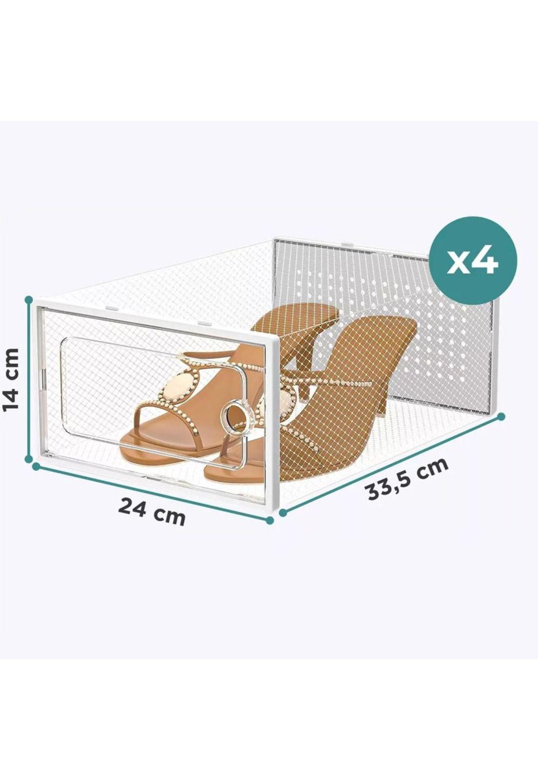 Caja Organizadora De Zapatos Set X4 Apilables-4