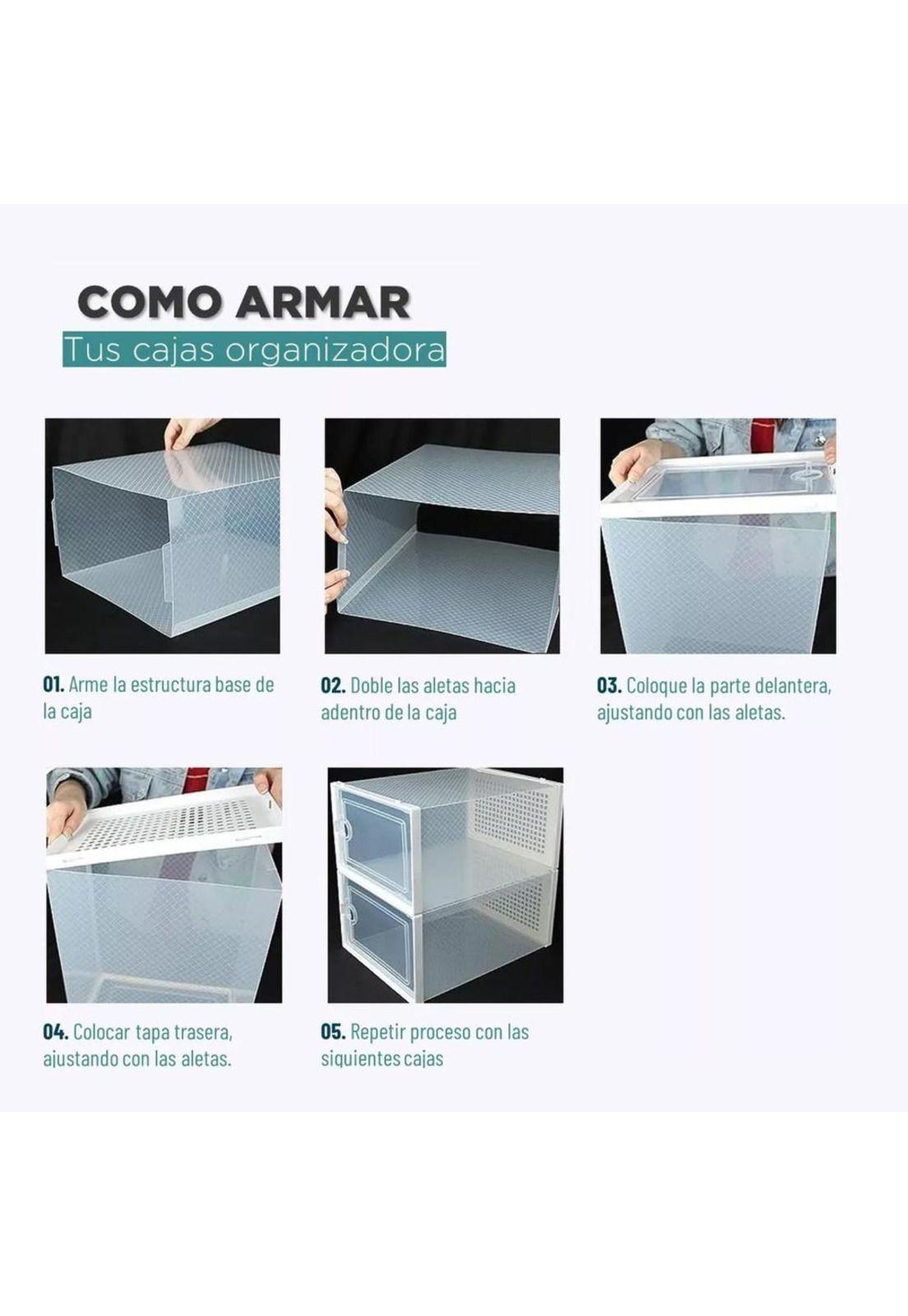 Caja Organizadora De Zapatos Set X4 Apilables-5
